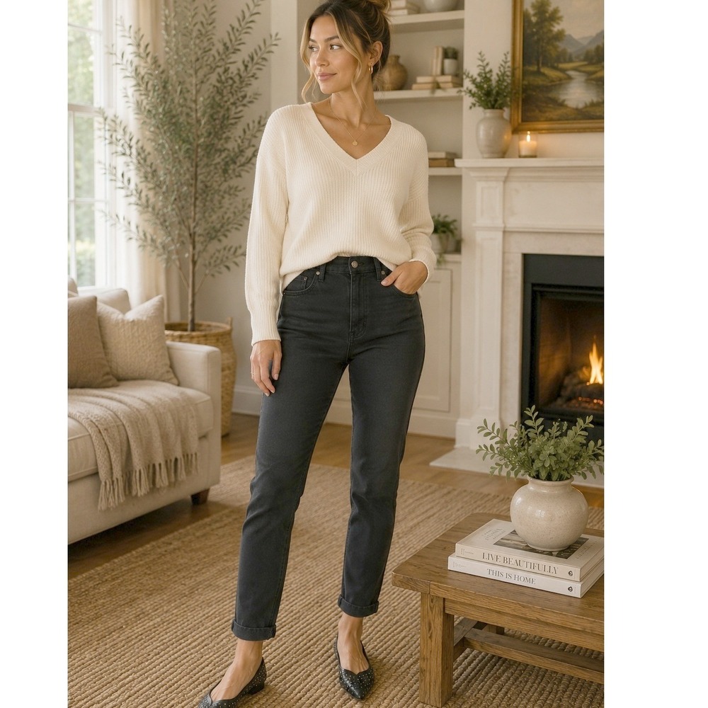 Level 99 Jeans Womens 29 Charcoal Grey Skinny Straight Minimalist Classic‎
